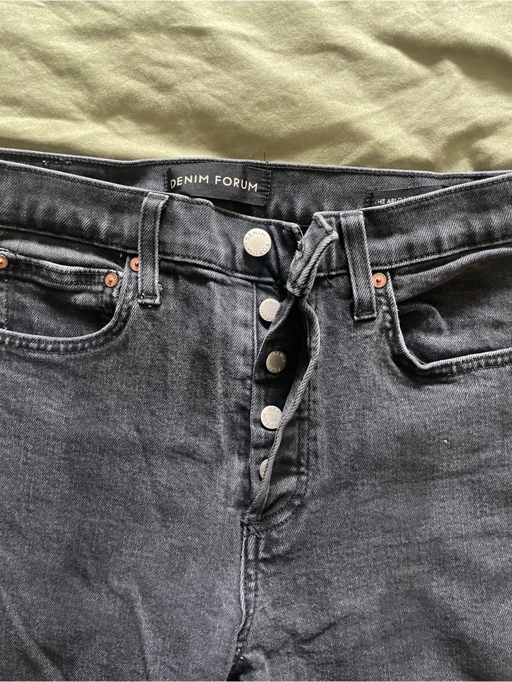 Denim Forum The Arlo High Rise Straight 30L in Black Eyeliner